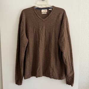 Men’s Weatherproof Vintage Cotton Cashmere V Neck Long Sleeve Sweater Shirt